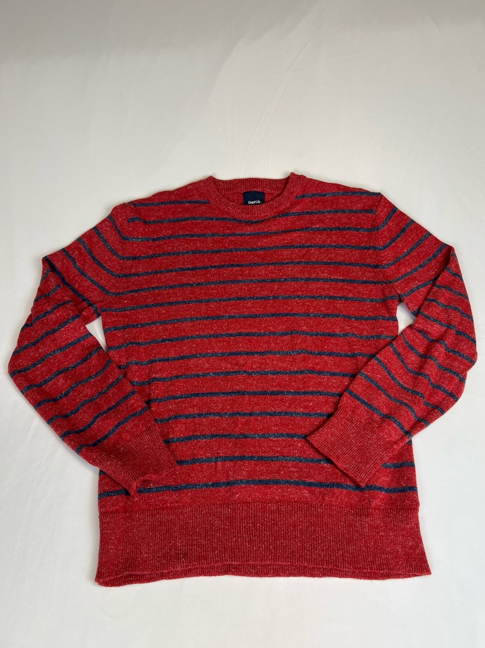 Gap Kids crew neck sweater Red with Blue Stripes EUC Size XXL (14-16)